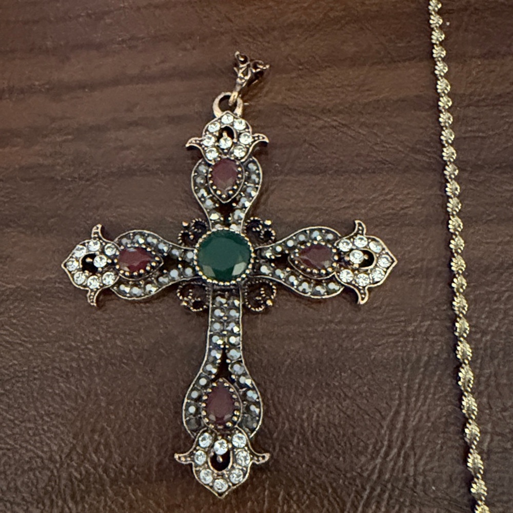 Necklace with Multiple Pendants Crosses - Picture 2 of 5